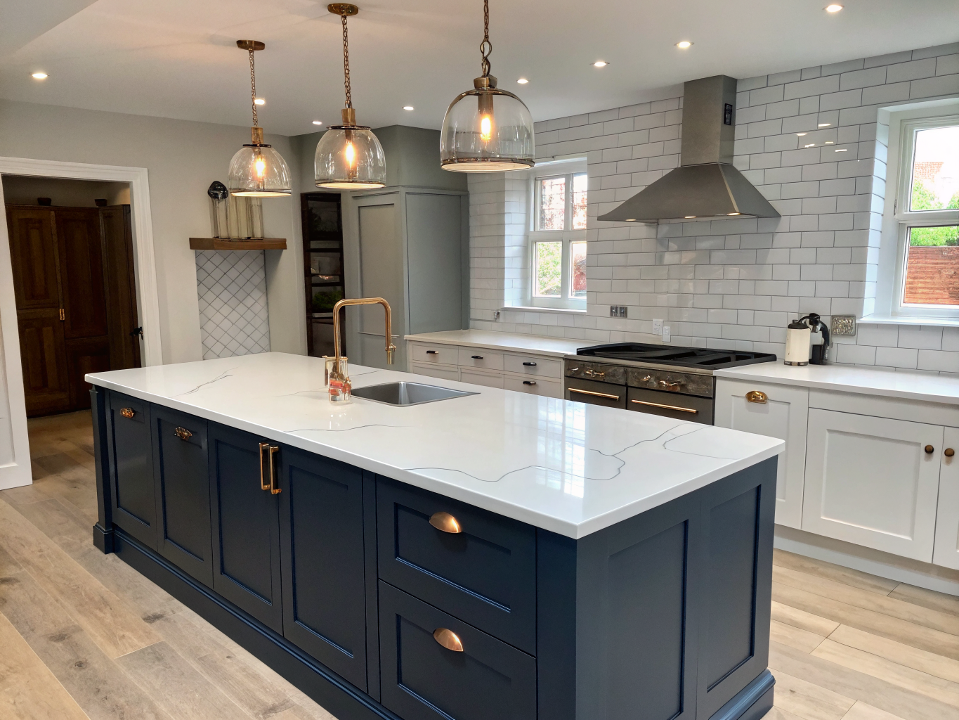 Example design inspiration of copper pendant lighting in Dunwoody kitchen