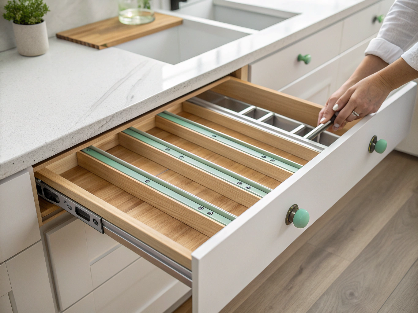 Example design inspiration of custom cabinet drawer organizers in Dunwoody