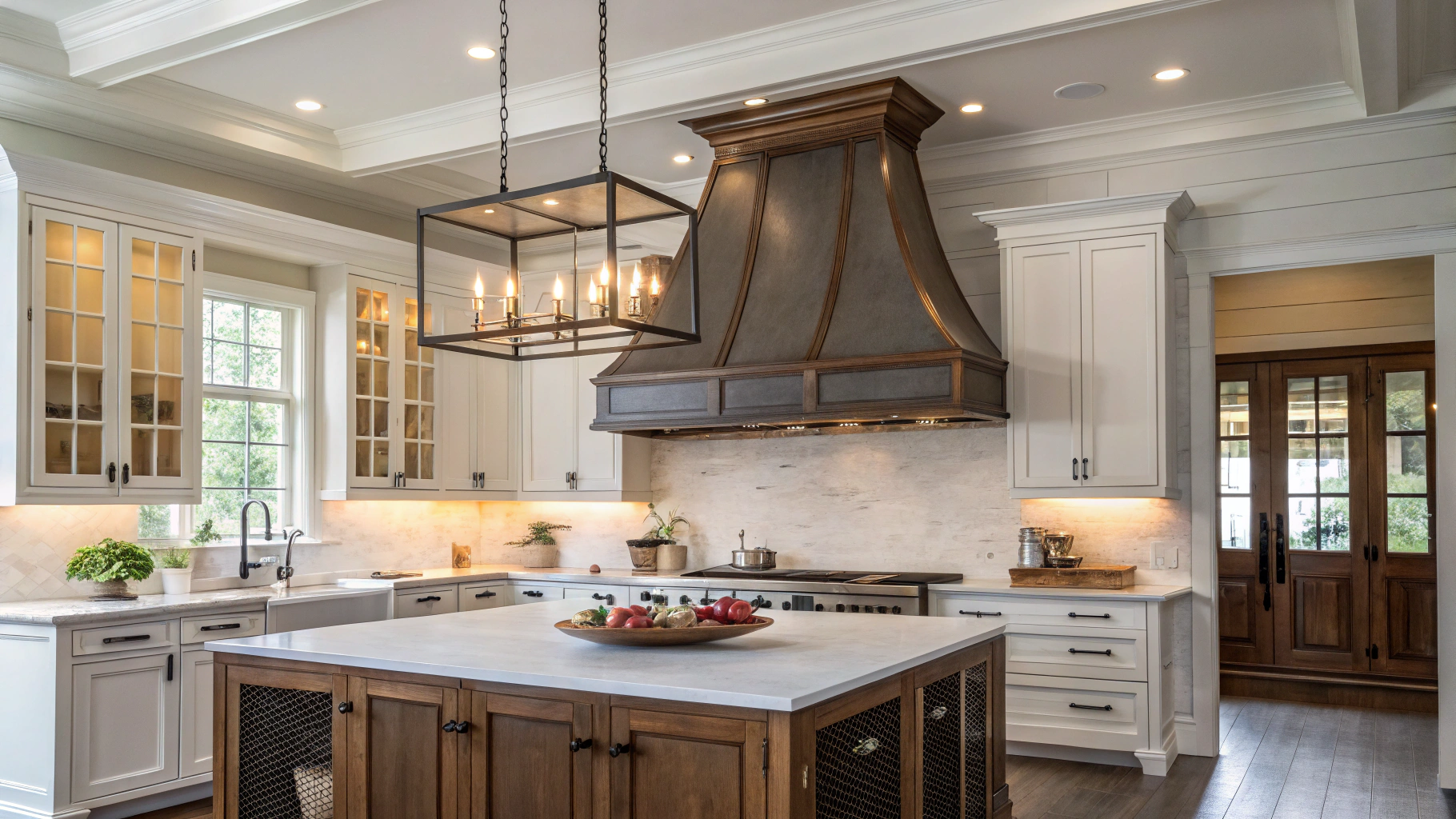 Example design inspiration of custom range hood and tile backsplash in Dunwoody