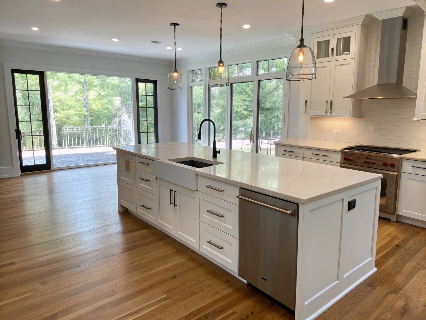 Example design inspiration of opened floor plan kitchen in Dunwoody
